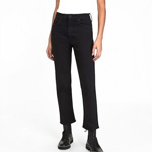 Mother SUPERIOR Study Skimp 26 Black High Waist Straight Leg Jeans
